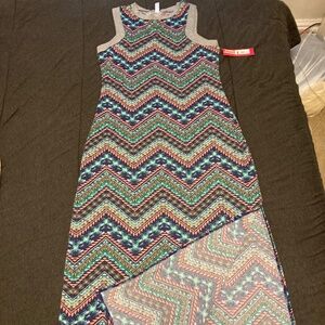 Xhiliration Dress Size Medium With Long Side Split Colorful and No Sleeves